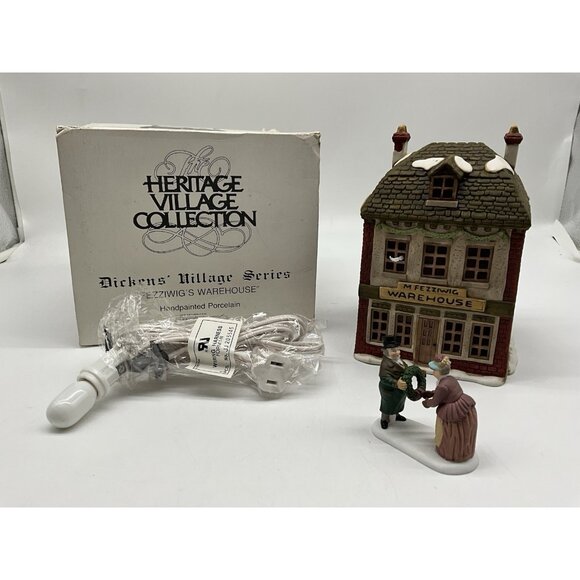Department 56 Dickens' Village "Fezziwigg's Warehouse" Porcelain Christmas House - Picture 6 of 14